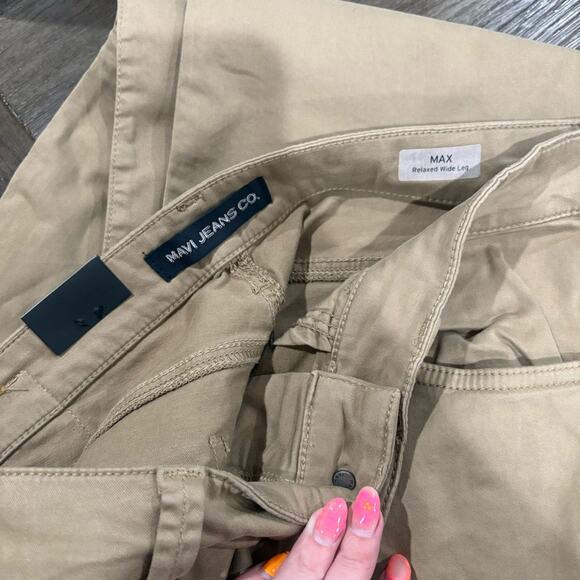 NWT Mavi Max Wide Leg Khaki Pants British Khaki Twill Size 33 x 34 - Picture 8 of 9
